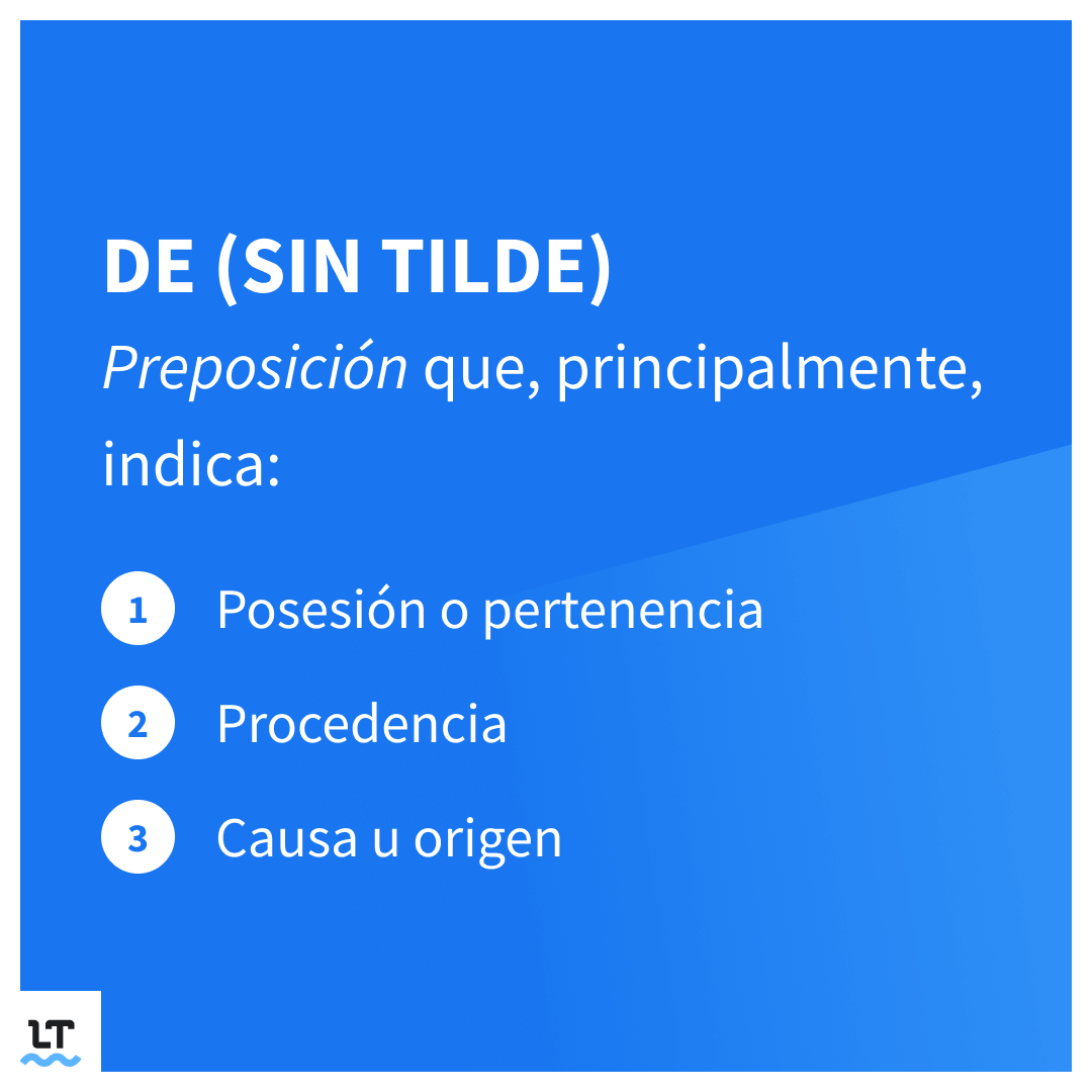 de o de ejemplo de uso y ejemplos de frases correctas