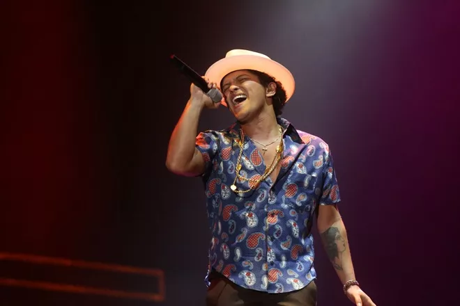 Bruno Mars en concierto en Madrid.