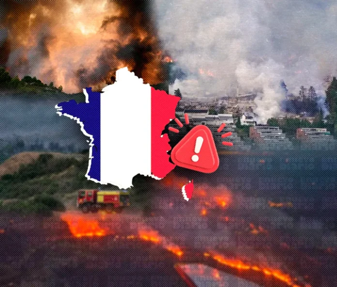 Incendio forestal en Taradeau, Francia.