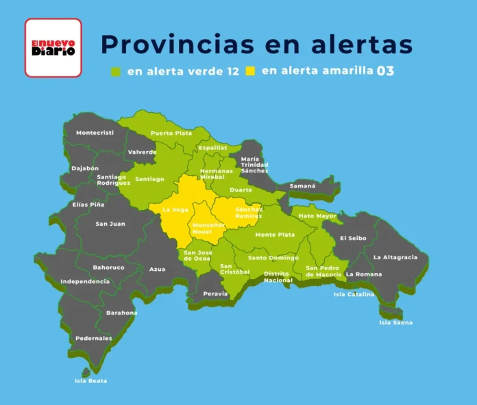 Alerta por lluvias en 14 provincias