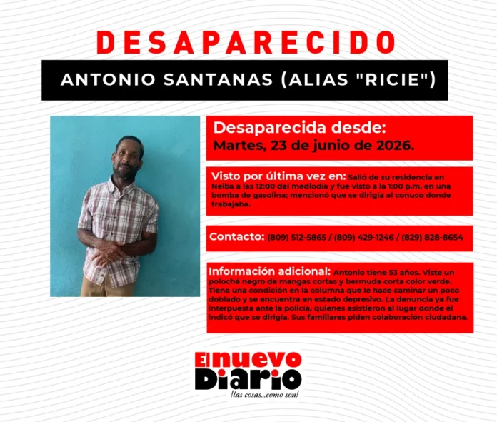 Desaparece hombre en Neiba, Bahoruco.