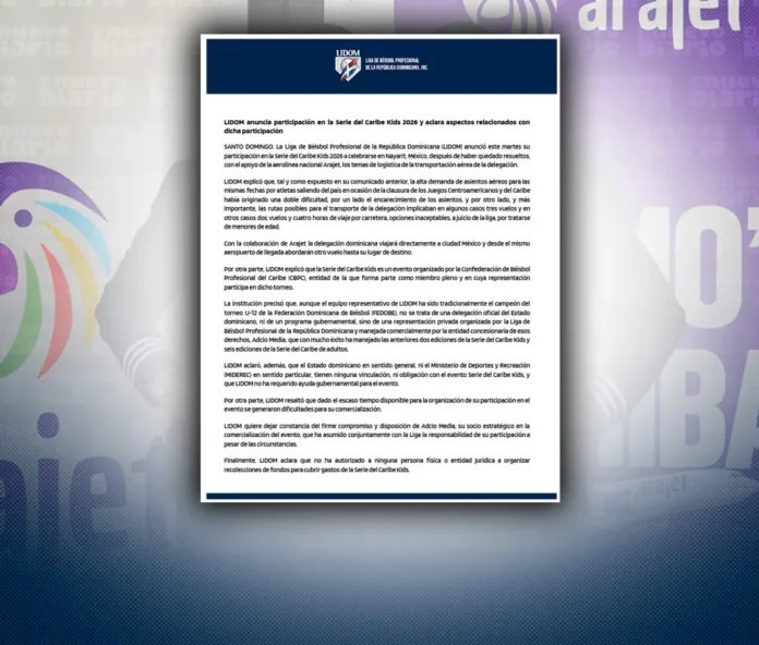 Lidom participa en Serie del Caribe Kids 2026