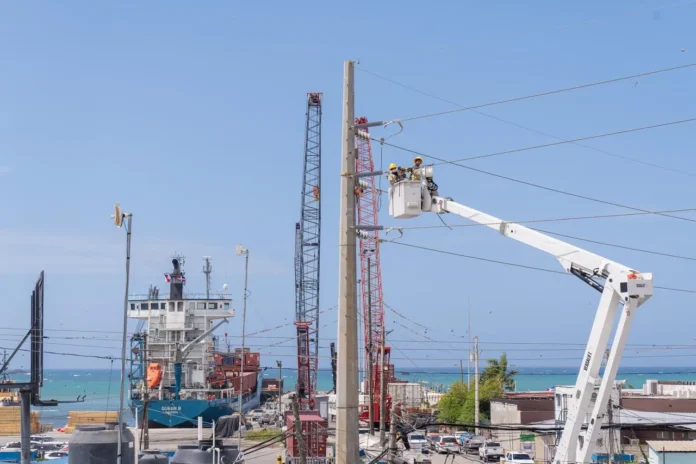 ETED trabaja en línea de transmisión eléctrica.