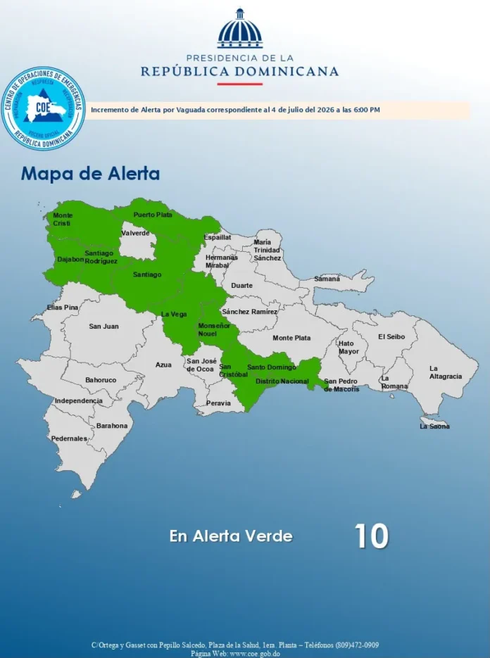 Diez provincias en alerta por vaguada.