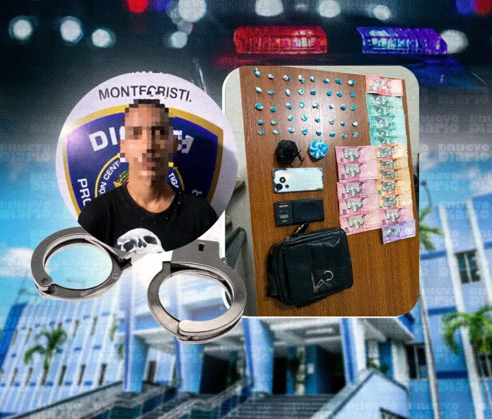 Policía detiene a hombre con drogas en Montecristi.