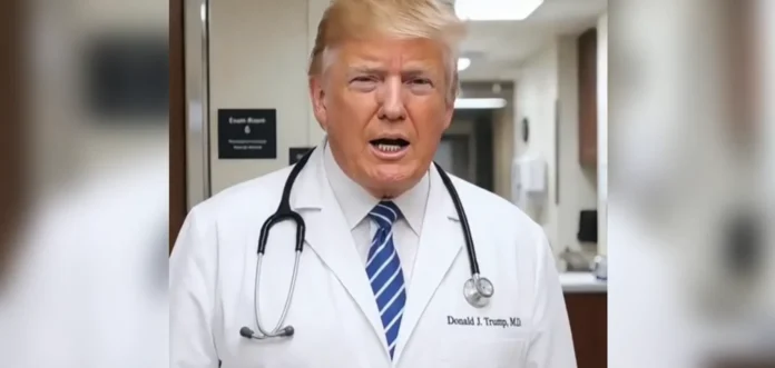 Trump como doctor en video de IA.