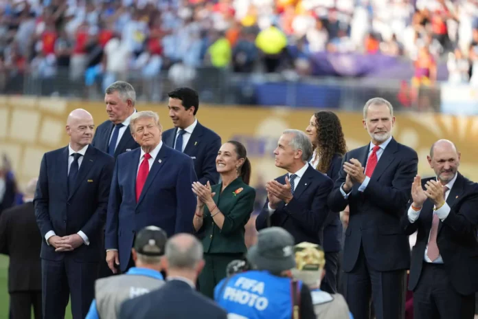 Donald Trump en la final del Mundial 2023.