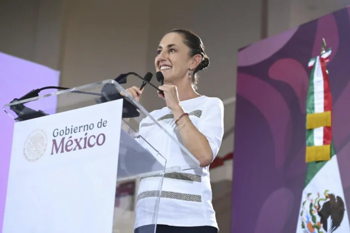 Claudia Sheinbaum en la final del Mundial.
