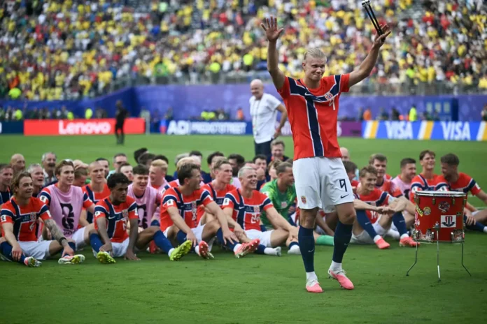 Haaland celebra victoria histórica con Noruega