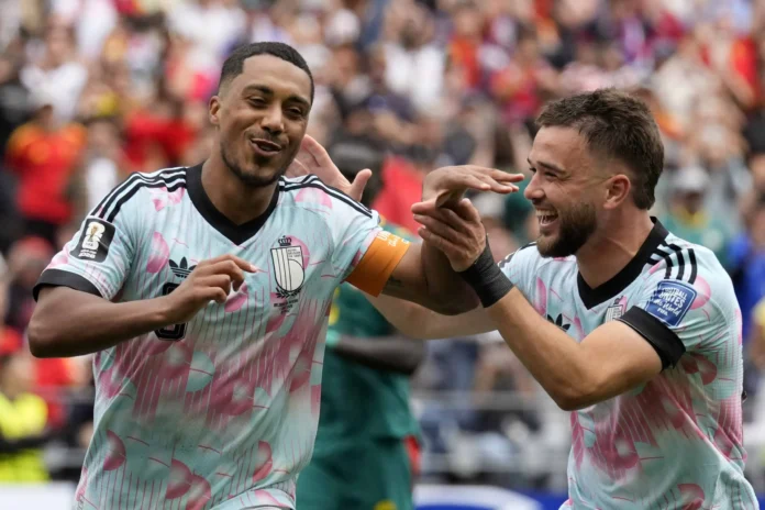 Bélgica celebra su victoria ante Senegal.
