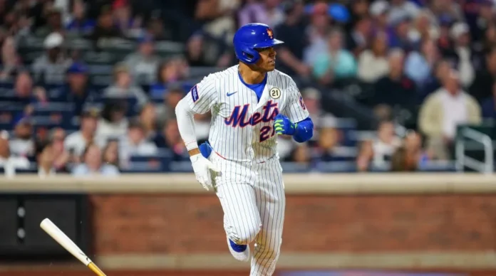 Juan Soto celebra jonrón 21 con Mets