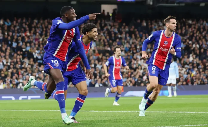 PSG celebra su victoria sobre Manchester City