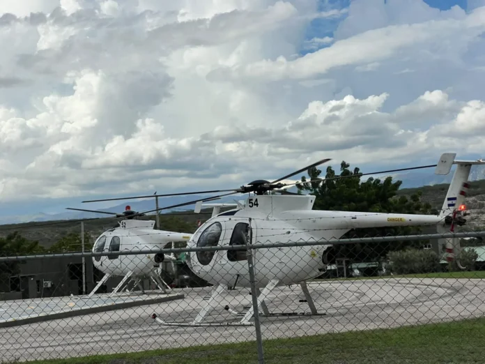 Helicópteros militares en Jimaní rumbo a Haití.