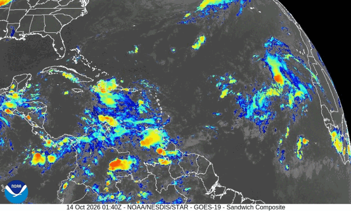 Lluvias y tormentas eléctricas en el noreste