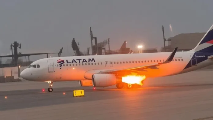 Incendio en avión de Latam en Lima