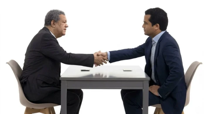 Leonel Fernández y Omar Fernández en debate.