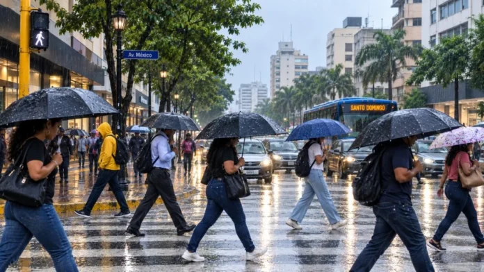 Lluvias moderadas en Gran Santo Domingo hoy