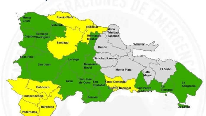 Provincias en alerta amarilla por lluvias.