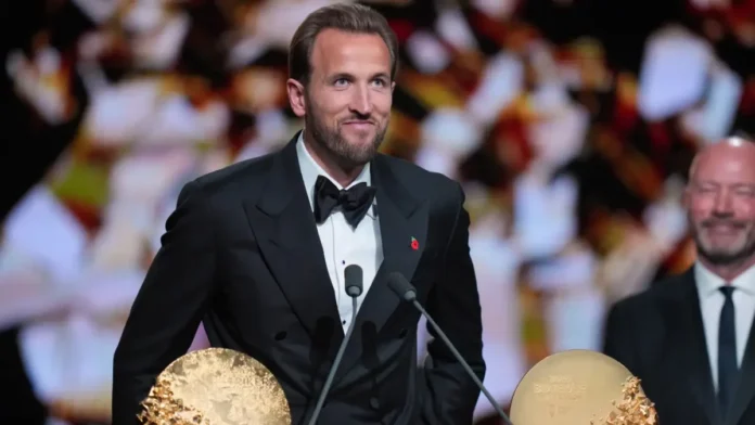 Harry Kane celebra su Balón de Oro.