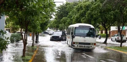 Inundaciones en el Distrito Nacional por lluvias.