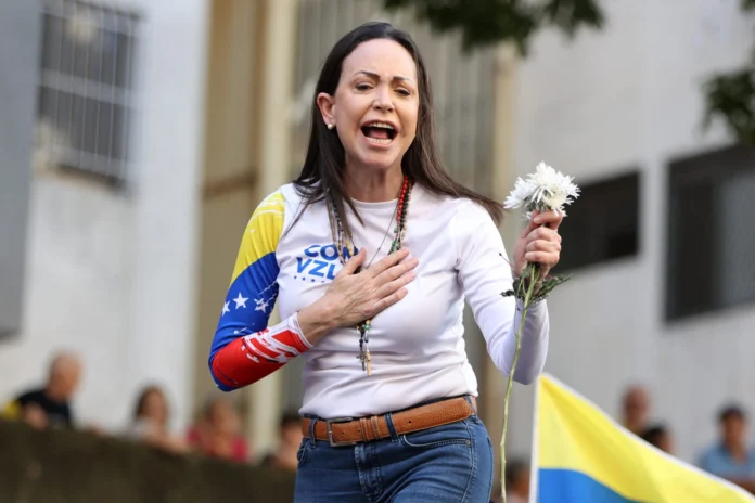 María Corina Machado lidera protestas por elecciones.
