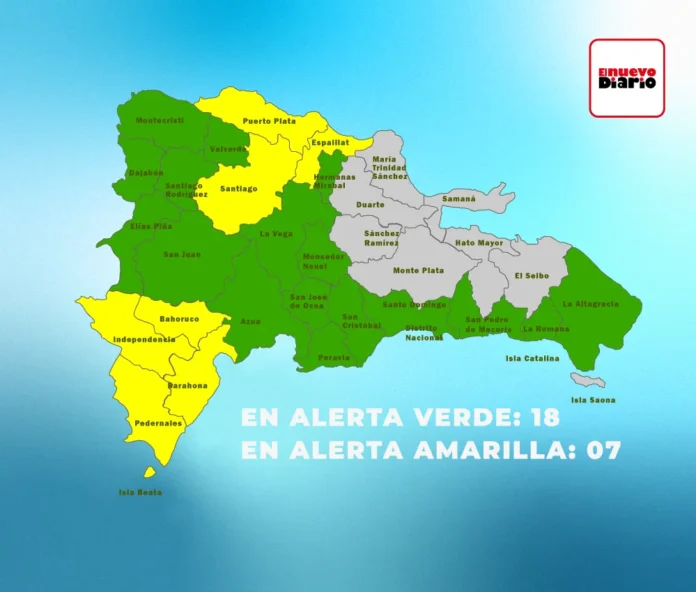 Alerta de lluvias en 26 provincias.