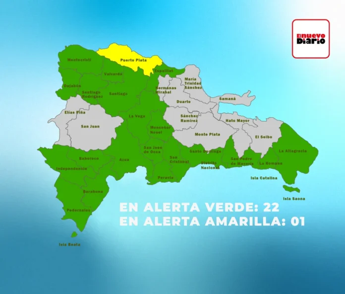 Puerto Plata en alerta amarilla por lluvias.