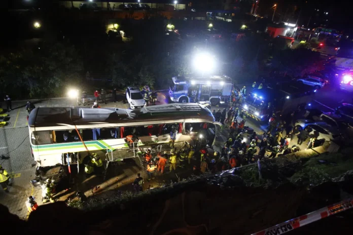 Accidente de bus de orquesta en Chile.