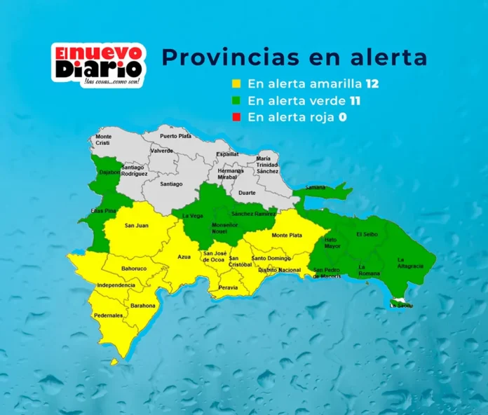 Alerta amarilla por vaguada en provincias.