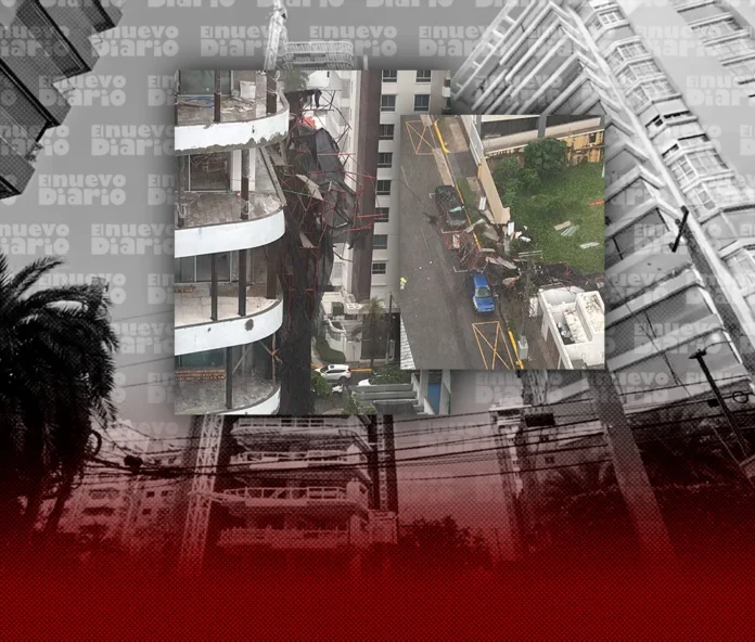 Andamios caídos en construcción en Piantini