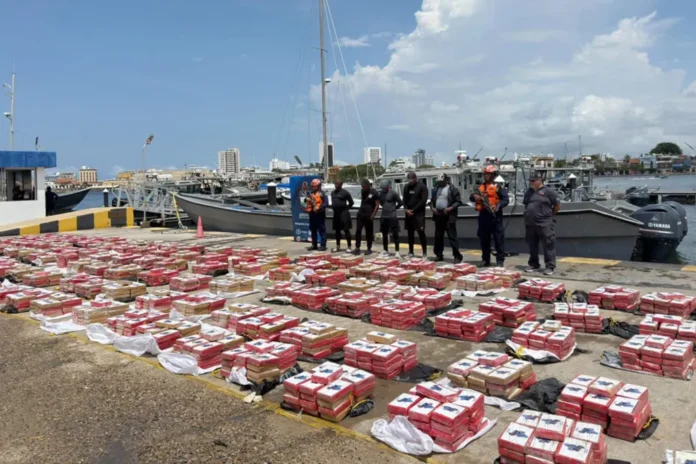 Incautación de cocaína en el Caribe colombiano.
