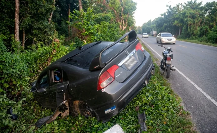Sargento lesionado en accidente de tránsito.