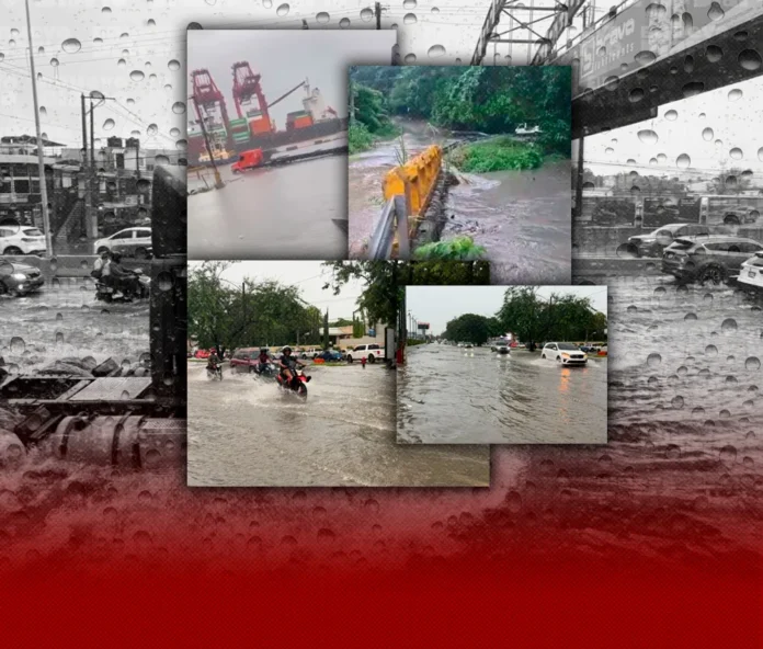 Inundaciones en calles y viviendas dominicanas.