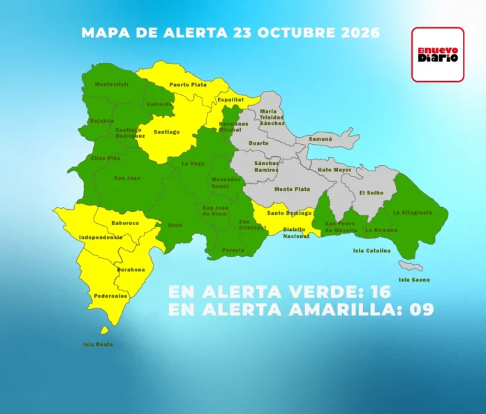 Alerta amarilla en Gran Santo Domingo.