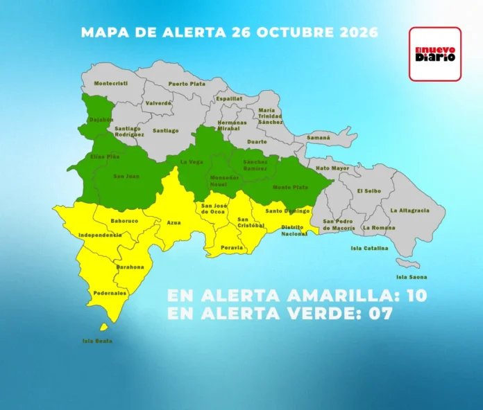 Alerta por fuertes aguaceros en provincias