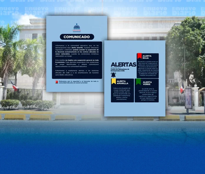 Suspensión de clases en provincias en alerta.