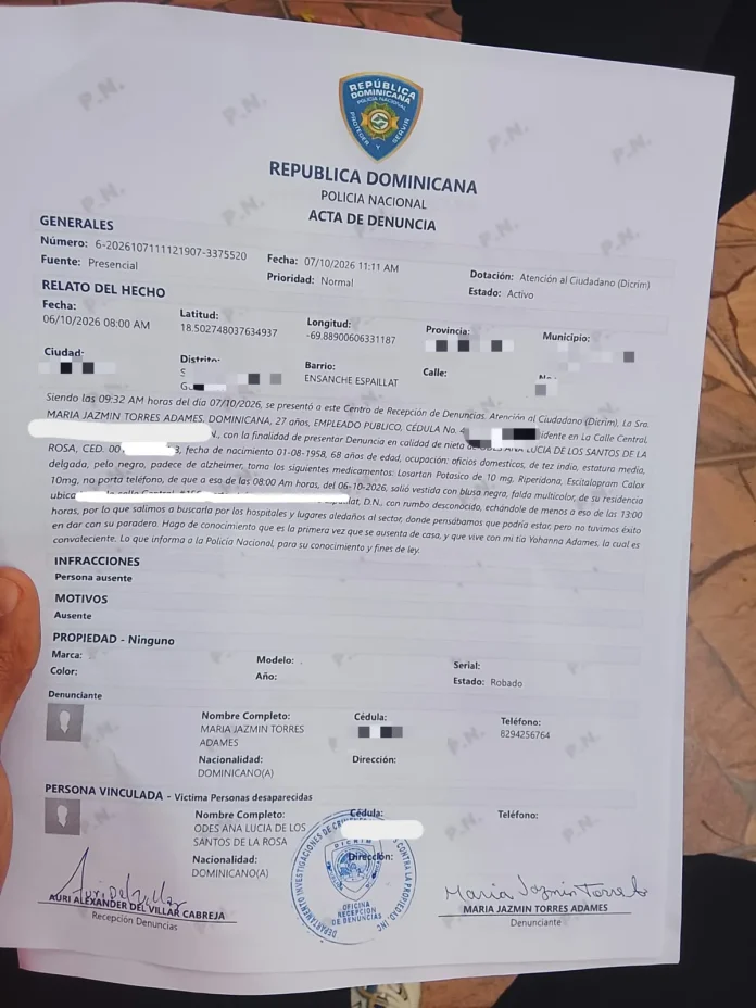 Familia busca a mujer desaparecida en DN.