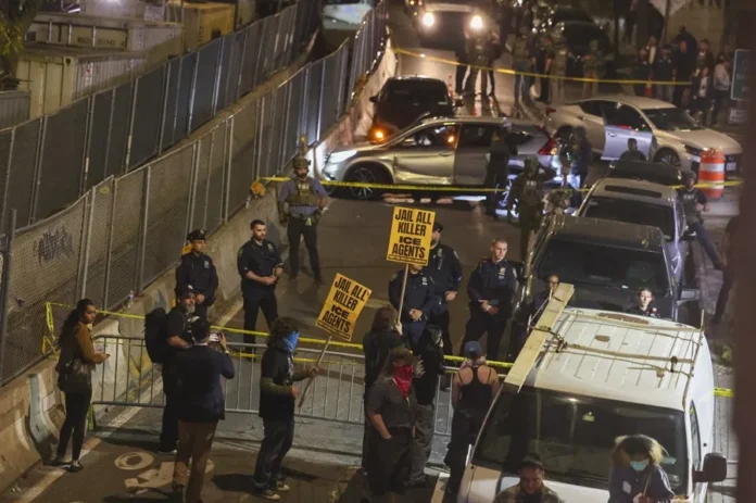 Protestas tras herido por agente del ICE.