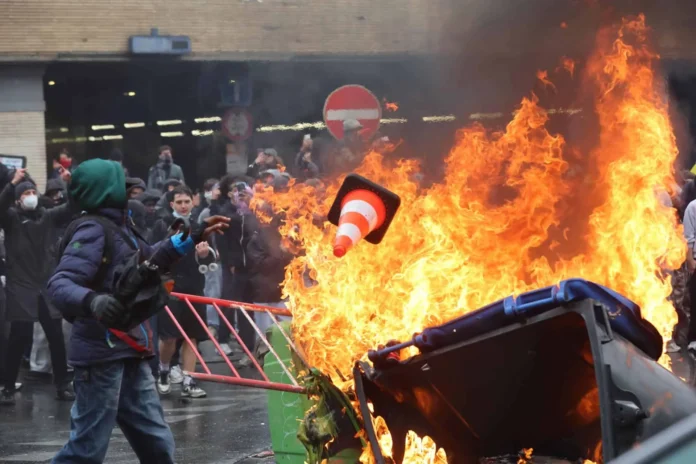 Protesta masiva en Bruselas contra ajustes.